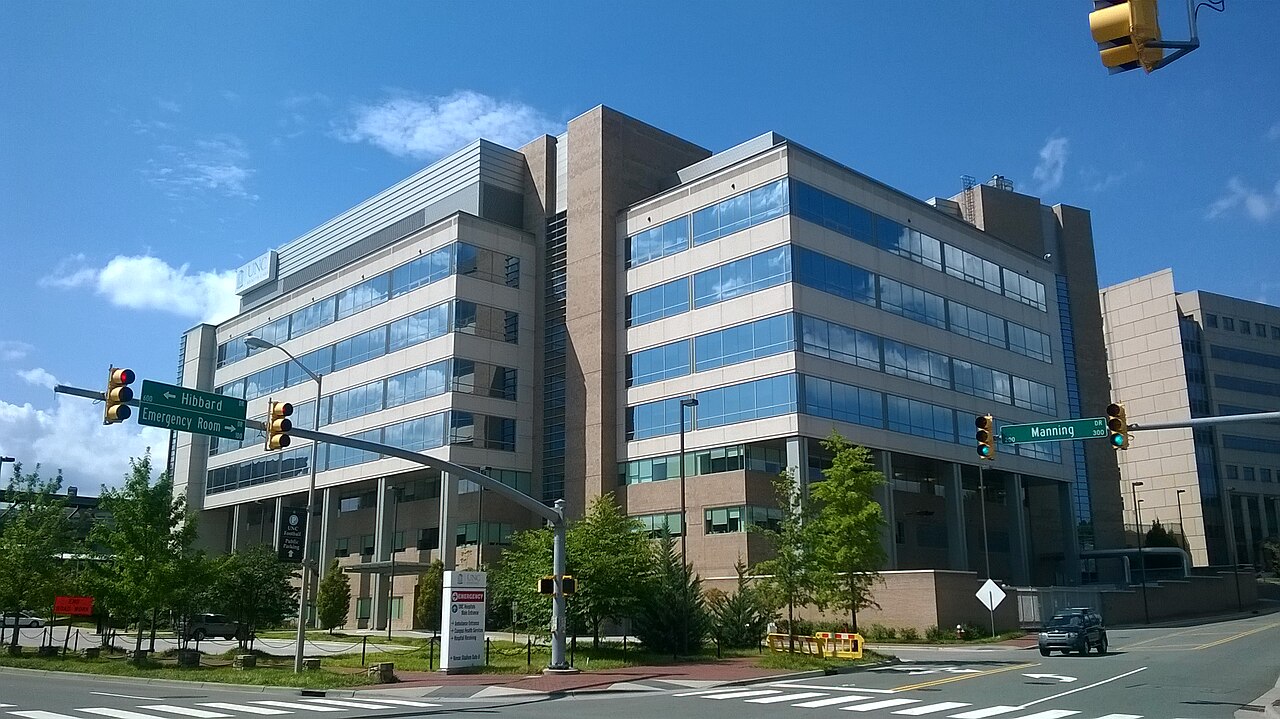 UNC Hospitals building on Manning Drive in Chapel Hill, NC